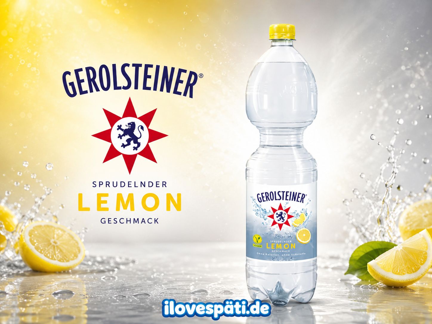Gerolsteiner Lemon Wasser mit Zitronengeschmack 1,5 l – 0 kcal