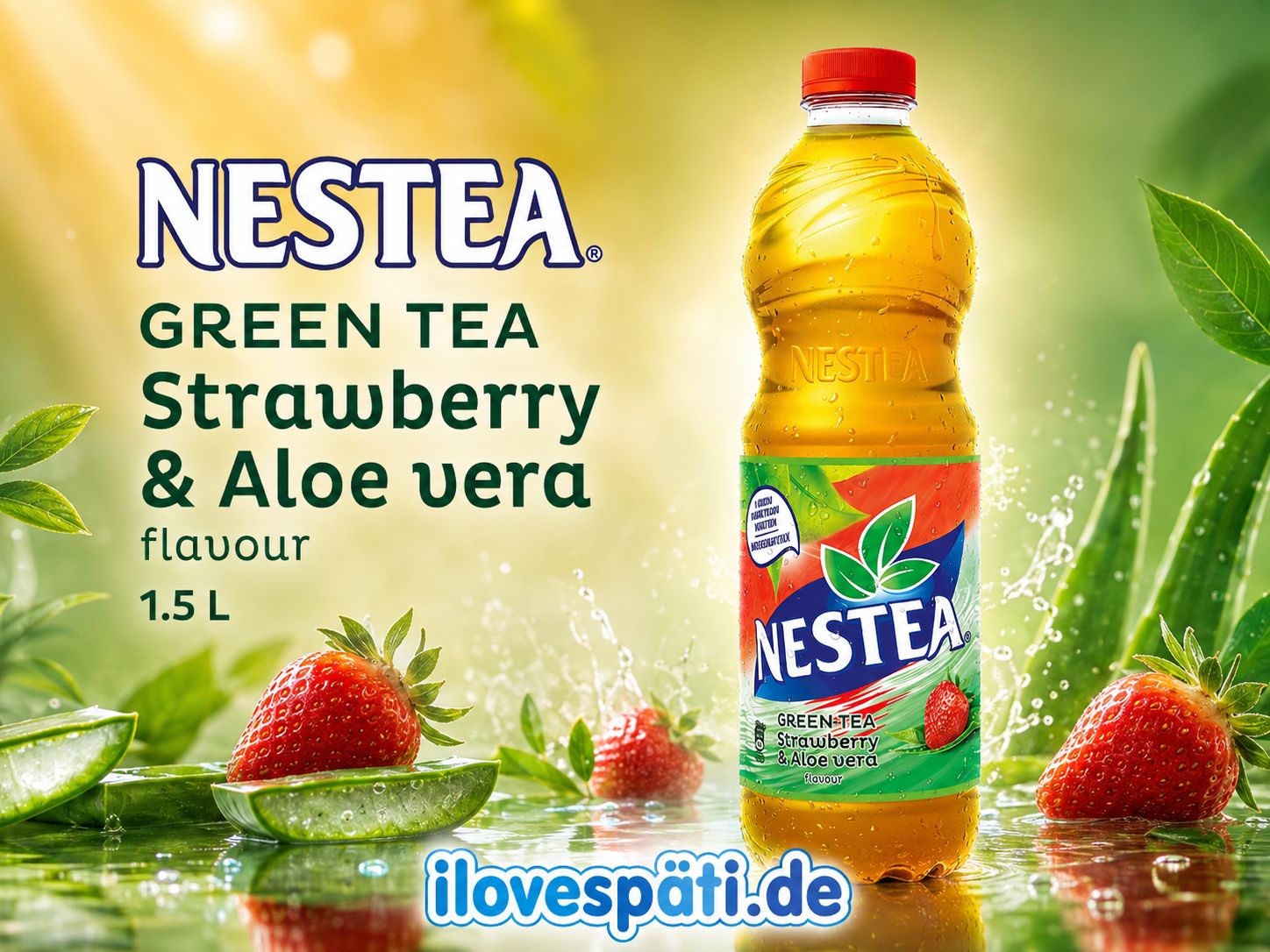 Nestea Green Tea Strawberry &amp; Aloe Vera Grünteegetränk 1,5 l