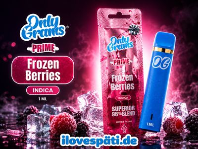 Only Grams Prime Frozen Berries Indica Vape 1 ml 96 % Blend