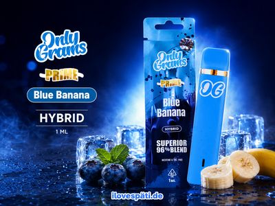 Only Grams Prime Blue Banana Hybrid Vape 1 ml 96 % Blend