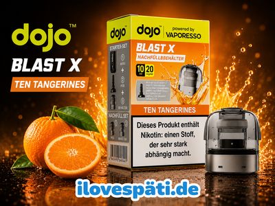 DOJO Blast X Ten Tangerines Nachfüllbehälter 10 ml 20 mg/ml by Vaporesso