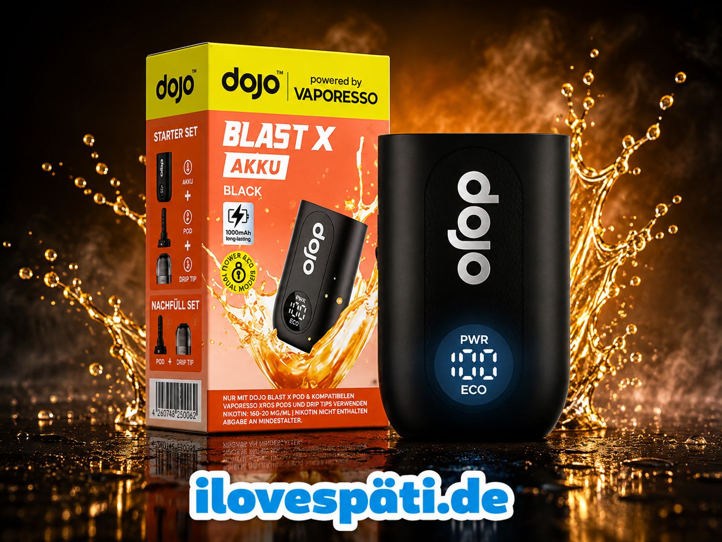 DOJO Blast X Akkuträger Black 1000 mAh by Vaporesso