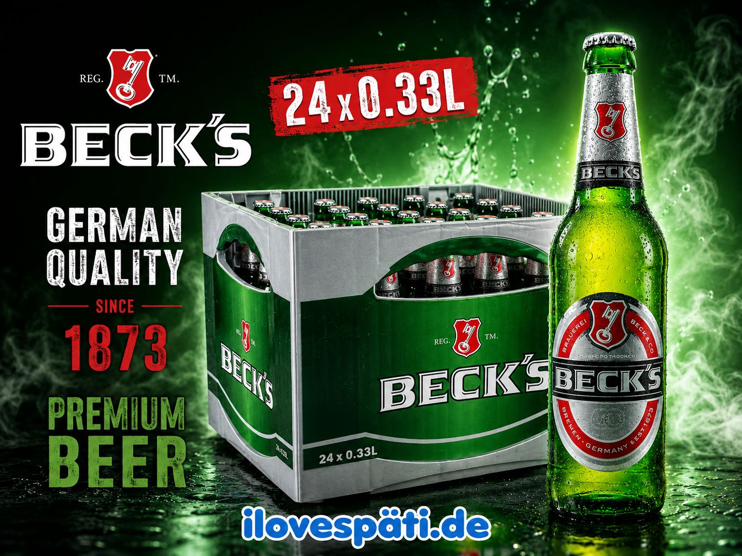 Beck’s Pils Bierkasten 24 × 0,33 l Mehrweg 4,9 % Vol.