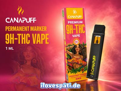 CANAPUFF Premium Permanent Marker 9H-THC Vape 1 ml 95 %