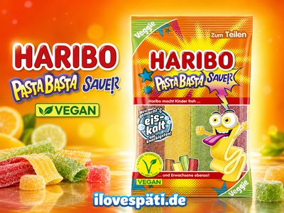 HARIBO Pasta Basta Sauer veganes Fruchtgummi 160 g