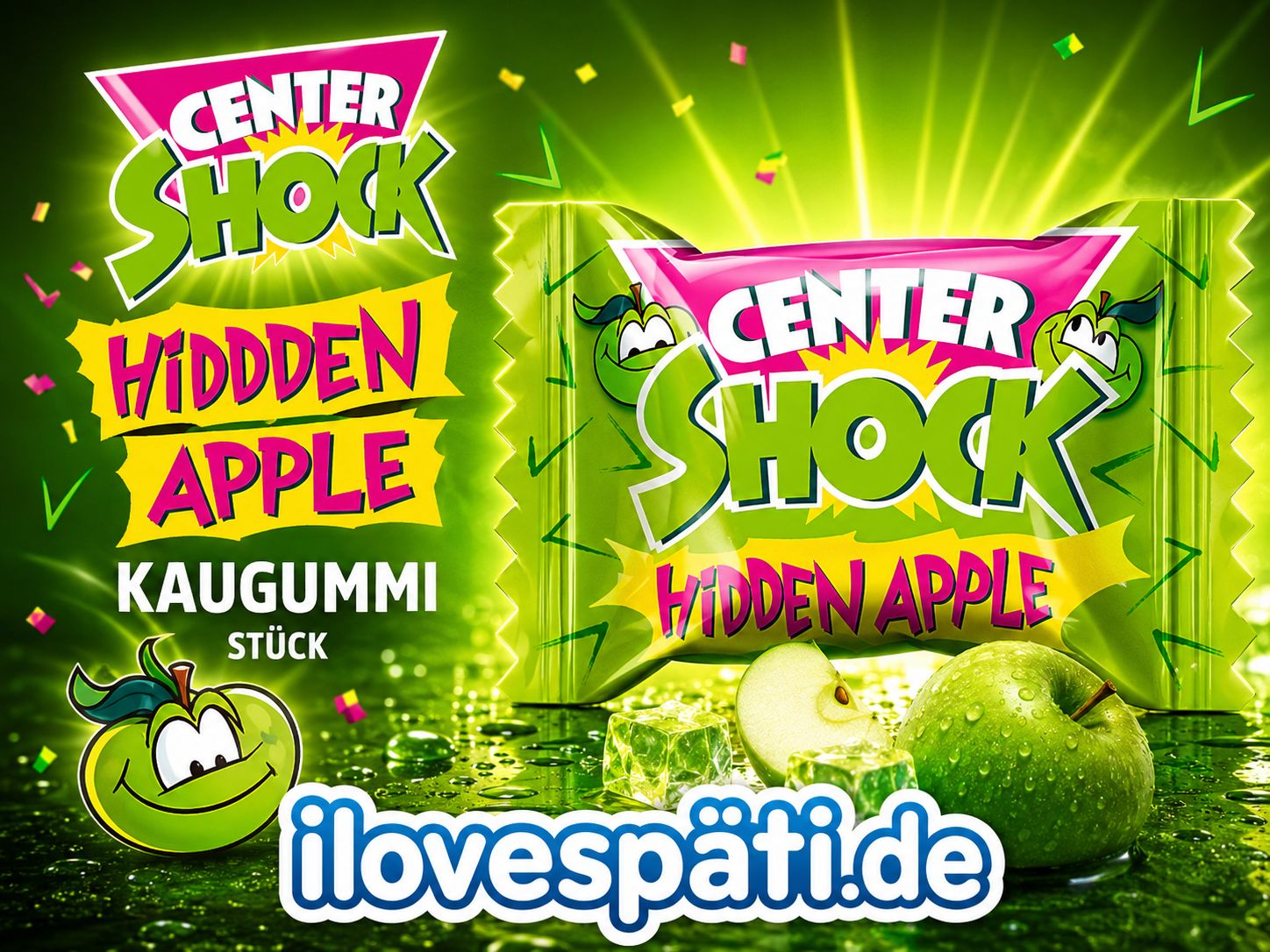 Center Shock Hidden Apple Kaugummi 1 Stück 4 g