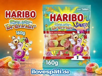 HARIBO Sauer Brenner saure Fruchtgummi-Mischung 160 g