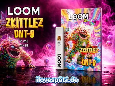 LOOM DNT-9 Zkittlez Einweg-Vape 2 ml nikotinfrei