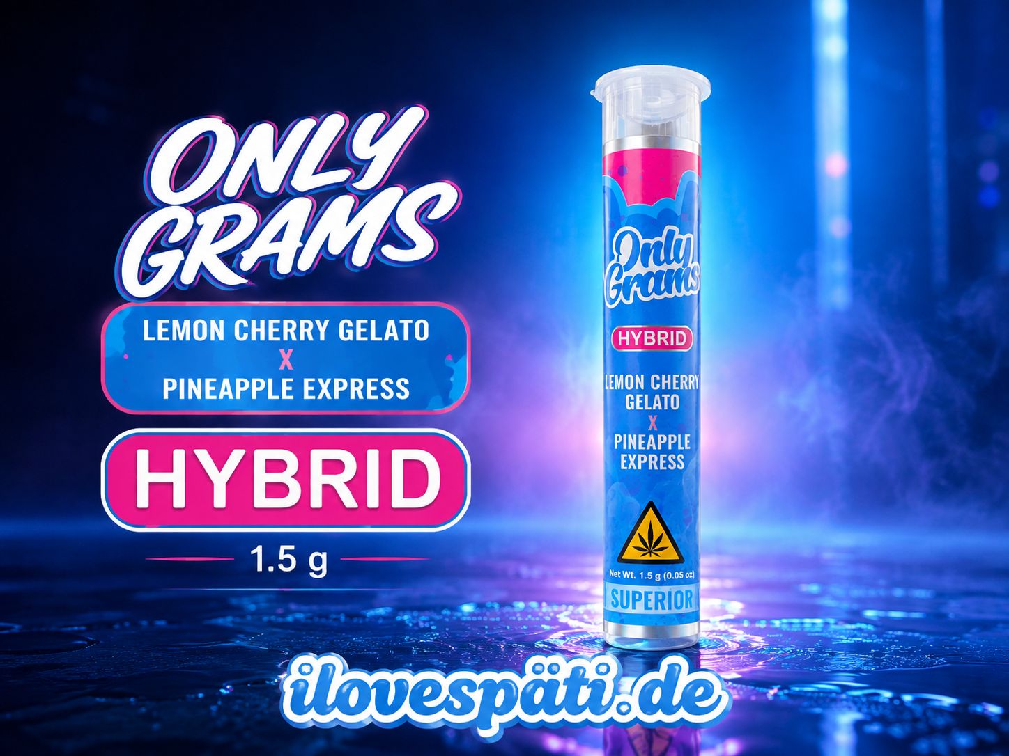 Only Grams Superior Lemon Cherry Gelato x Pineapple Express Hybrid Pre-Roll 1,5 g