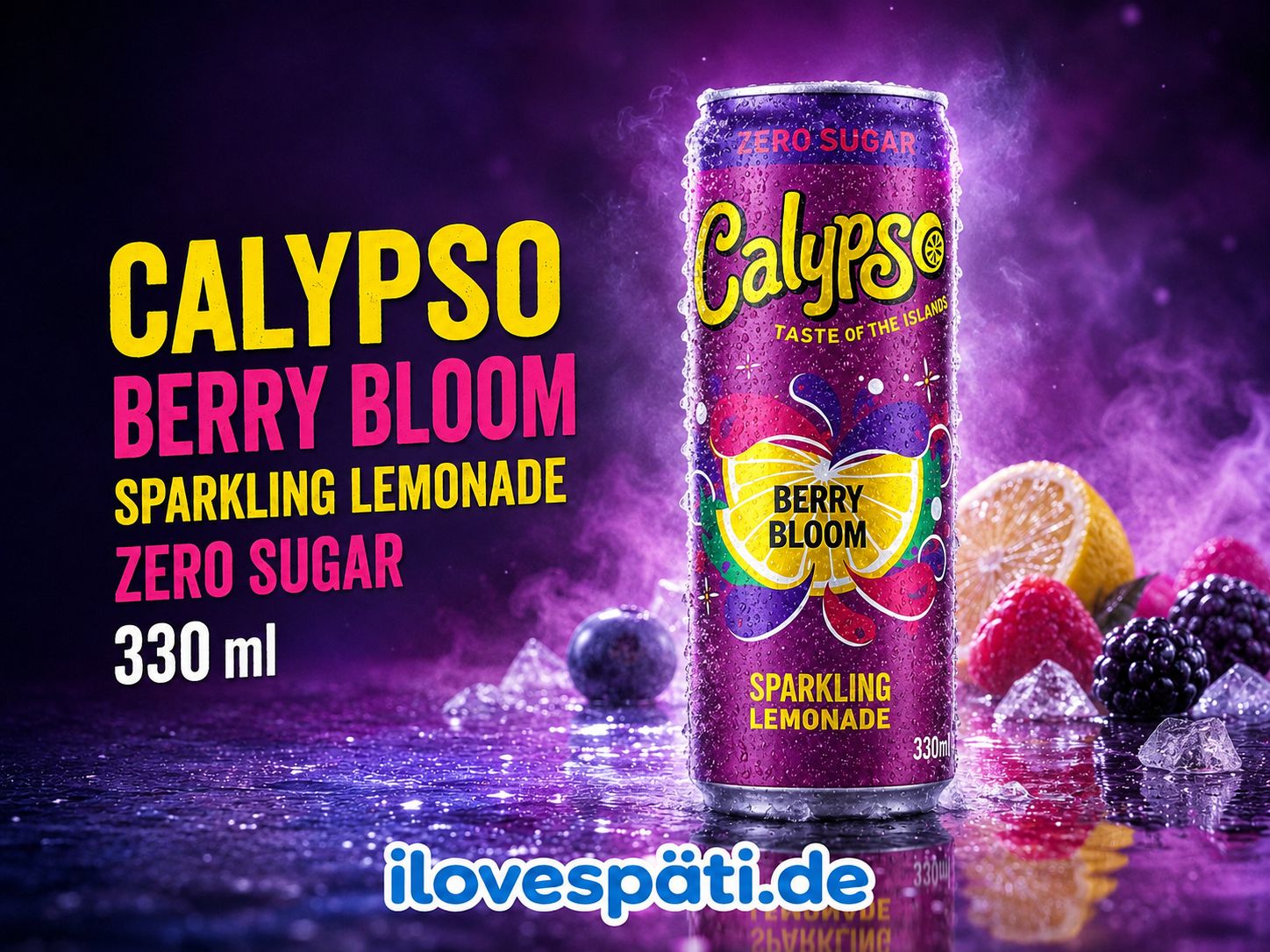 Calypso Berry Bloom Zero Sugar Sparkling Lemonade 330 ml