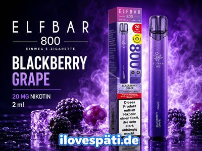 ELFBAR 800 Blackberry Grape Einweg-E-Zigarette 2 ml 20 mg/ml