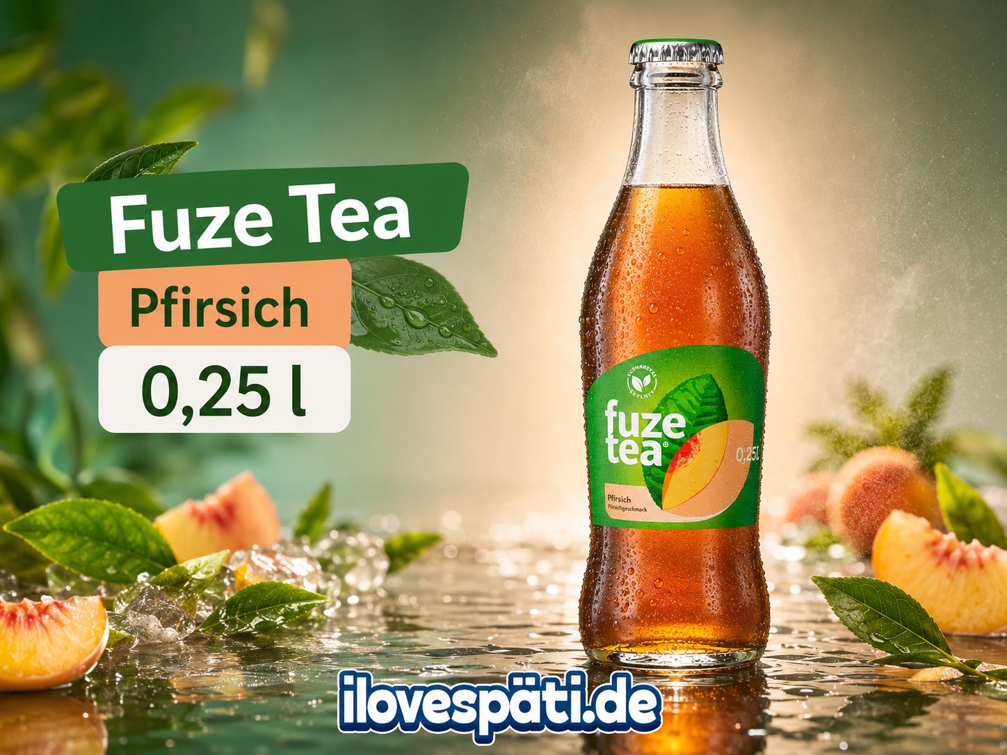 Fuze Tea Schwarzer Tee Pfirsich 0,25 l Mehrweg-Glasflasche