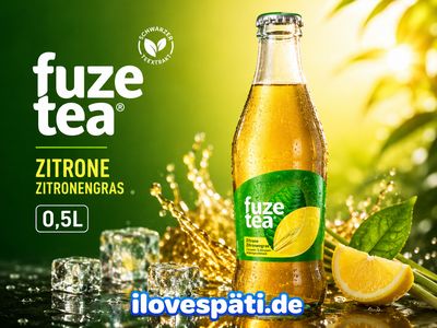 Fuze Tea Schwarzer Tee Zitrone Zitronengras 0,25 l Glas