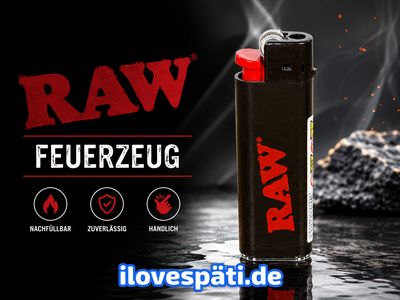 RAW Vulcan Feuerzeug Schwarz – nachfüllbares Reibradfeuerzeug