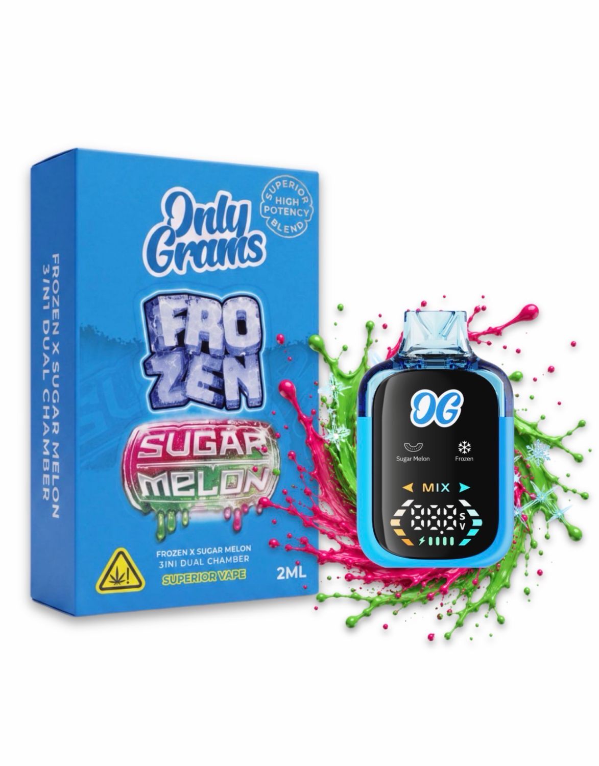 OnlyGrams Frozen x Sugar Melon 3-in-1 Dual Chamber Vape 2 ml