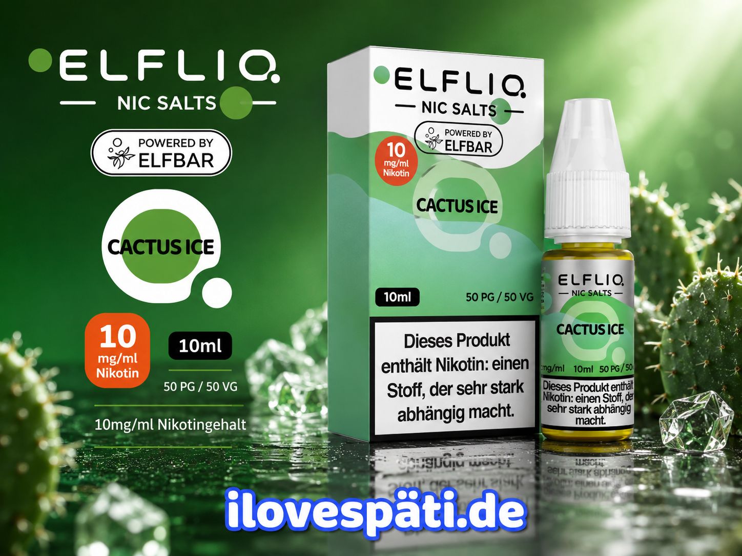 ELFLIQ by Elfbar Cactus Ice Nikotinsalz-Liquid 10 ml 10 mg/ml