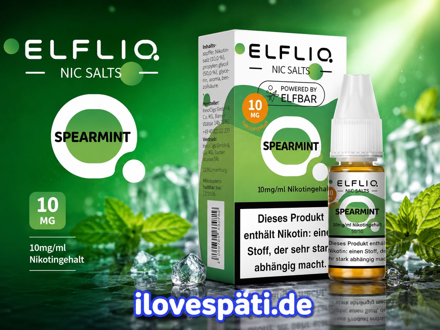 ELFLIQ by Elfbar Spearmint Nikotinsalz-Liquid 10 ml 10 mg/ml