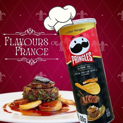 Pringles Classic M5 Steak &amp; Foie Gras Flavor Stapelchips 80 g