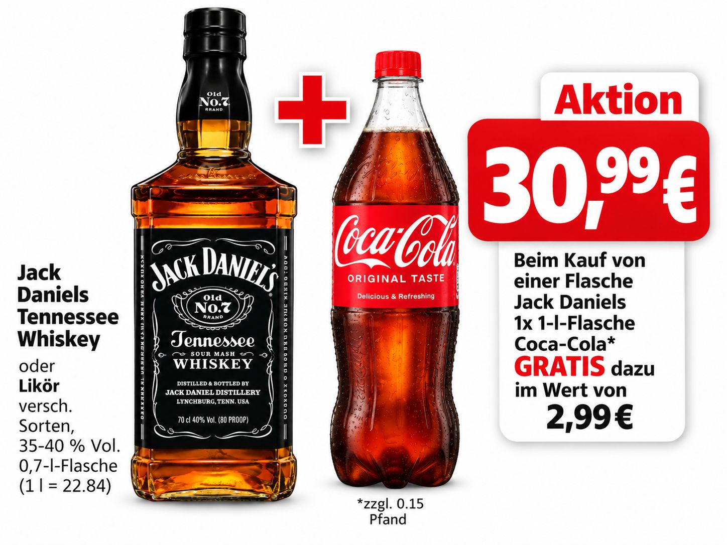 Jack Daniel’s Old No. 7 0,7 l + Coca-Cola 1 l Aktionsset