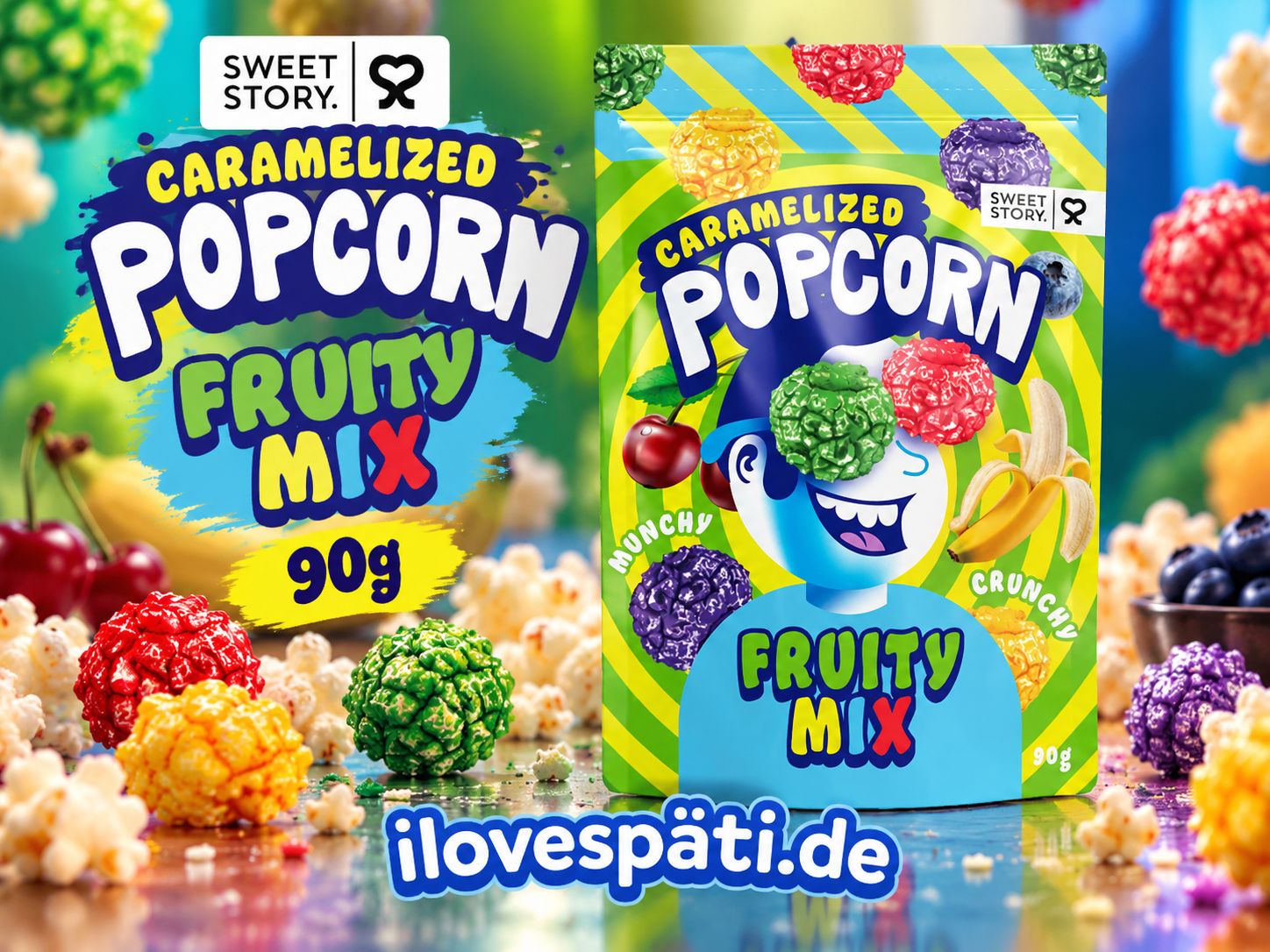 Sweet Story Caramelized Popcorn Fruity Mix 90 g