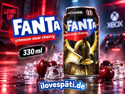 Fanta Crimson Sour Cherry Limonade im Xbox-Design