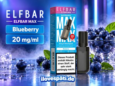 ELFBAR MAX Blueberry Nachfüllbehälter 10 ml – 20 mg/ml Nikotin
