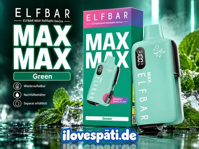 ELFBAR MAX Kit Green – Basisgerät 650 mAh USB-C