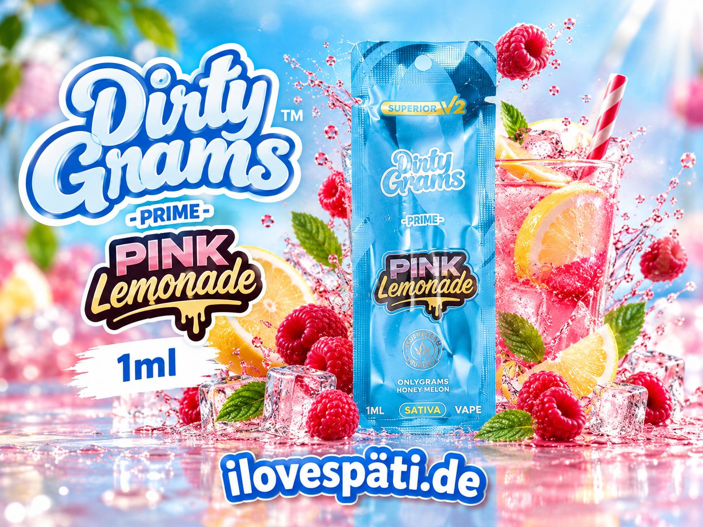 Only Grams Superior V2 Pink Lemonade Vape 1 ml