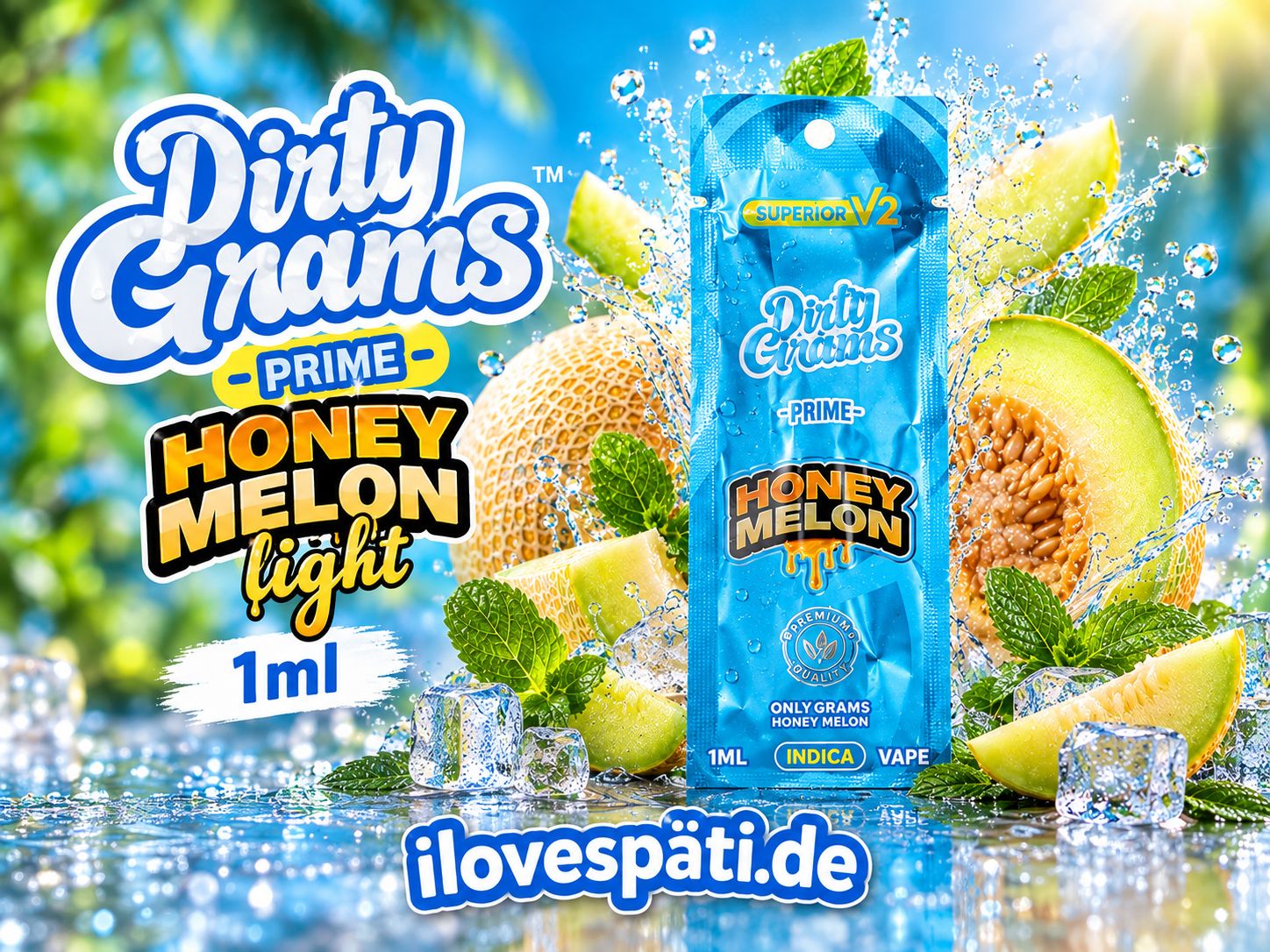 Dirty Grams Prime Honey Melon Light Vape 1 ml
