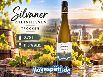 Silvaner Rheinhessen trocken – Deutscher Qualitätswein Weißwein 0,75 l – 11,5 % vol. Silvaner Rheinhessen trocken – Deutscher Qualitätswein Weißwein 0,75 l – 11,5 % vol.