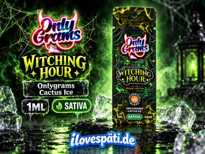 OnlyGrams Witching Hour Spooky Edition V2 Sativa Vape 1 ml – Cactus Ice
