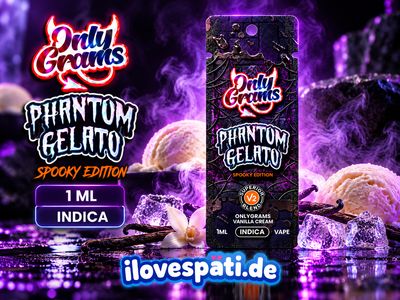 OnlyGrams Phantom Gelato Spooky Edition V2 Indica Vape 1 ml – Vanilla Cream