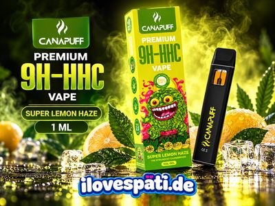 Canapuff Premium Super Lemon Haze 9H-HHC Vape 1 ml – 95 % laut Verpackung