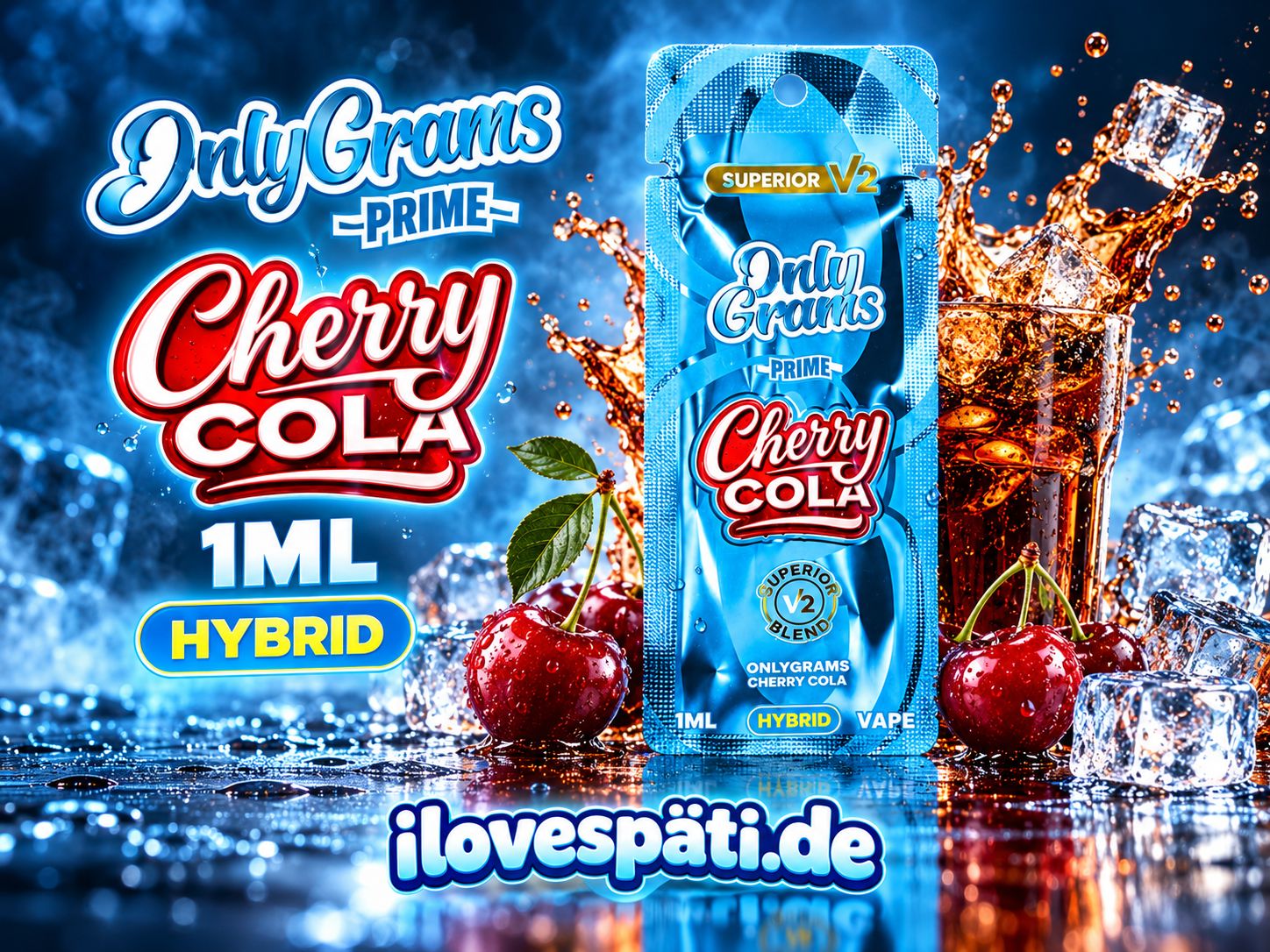OnlyGrams Prime Cherry Cola Superior V2 Blend Vape 1 ml