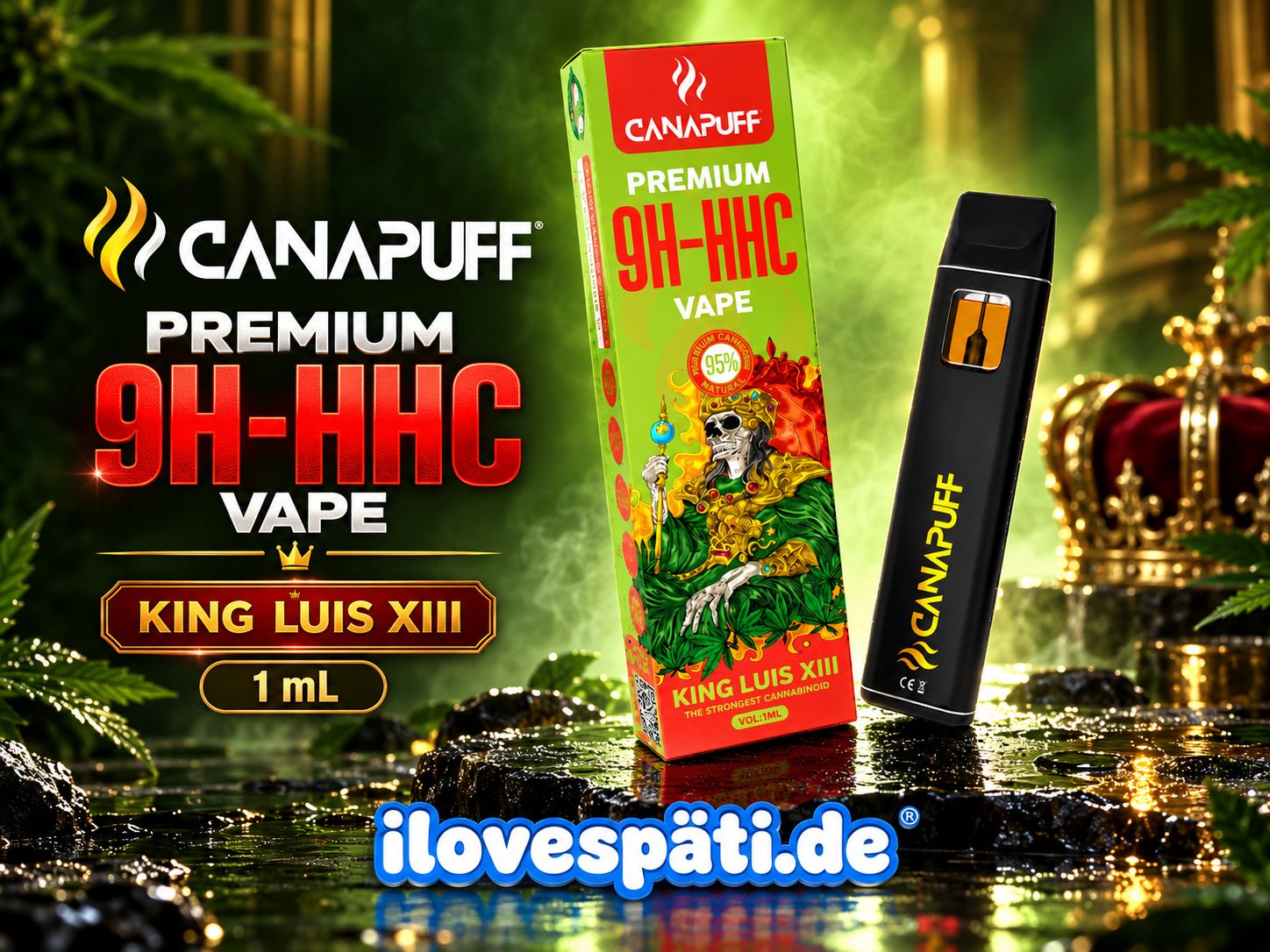 Canapuff Premium King Luis XIII 9H-HHC Vape 1 ml – 95 % laut Hersteller