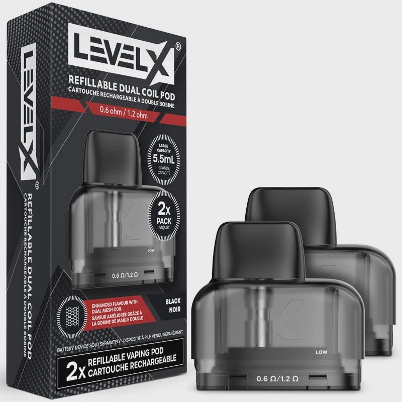 LEVEL X REFILLABLE DUAL COIL POD 5.5ML 2 PACK [CRC]