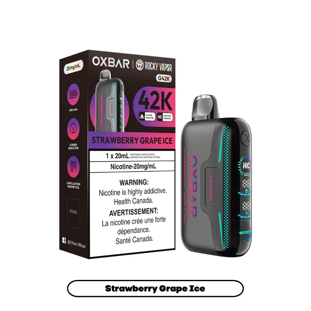 ROCKY VAPOR OXBAR G42K (Excise AB Tax Included) - Strawberry Grape Ice, 20 mg