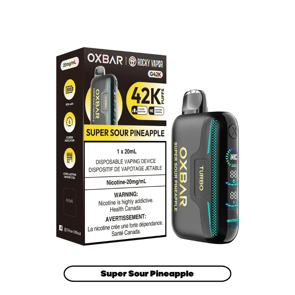 ROCKY VAPOR OXBAR G42K (Excise AB Tax Included) - Super Sour Pineapple, 20 mg