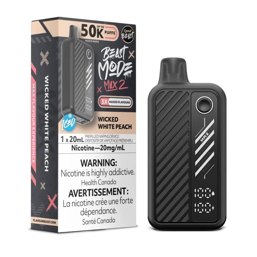 FLAVOUR BEAST BEAST MODE MAX 2 50K (Excise AB Tax Included) - Wicked White Peach, 20 mg