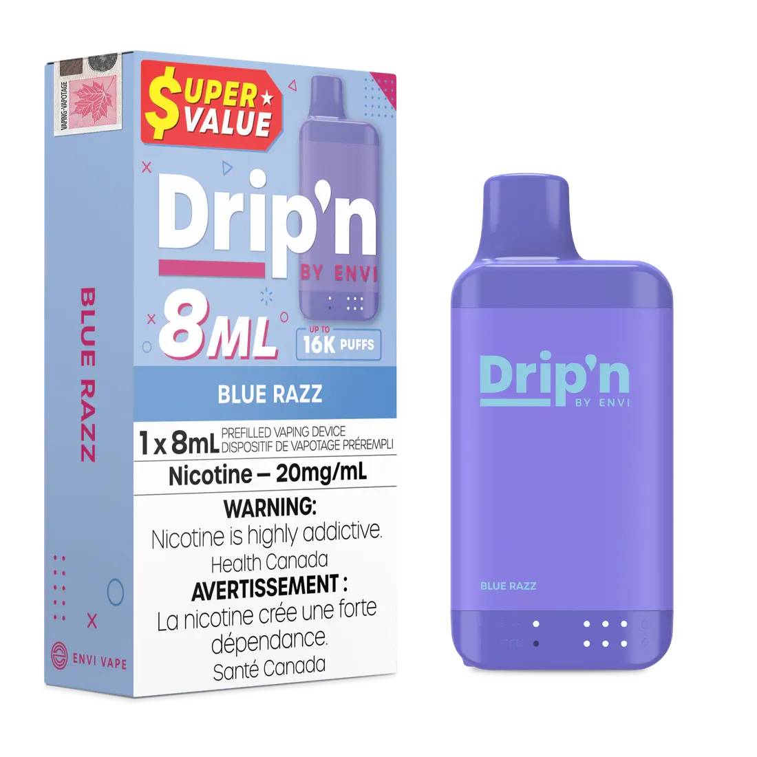 Drip In by Envi 16K (Excise AB Tax Included) - Blue Razz, 20 mg