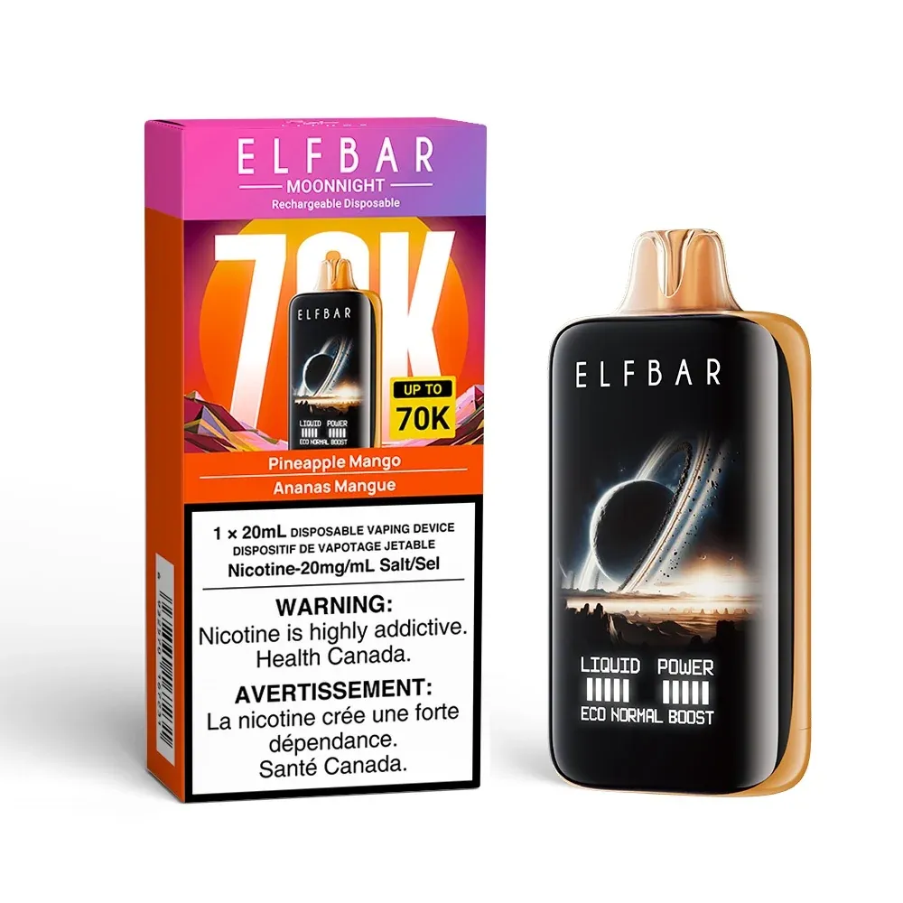 ELF BAR MOONNIGHT 70K DISPOSABLE (Excise AB Tax Included) - Pineapple Mango, 20 mg