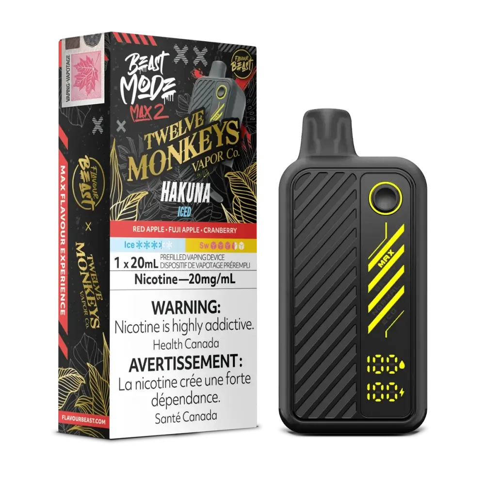 FLAVOUR BEAST X TWELVE MONKEYS BEAST MODE MAX 2 50K (EXCISE AB TAX INCLUDED) - Hakuna, 20 mg