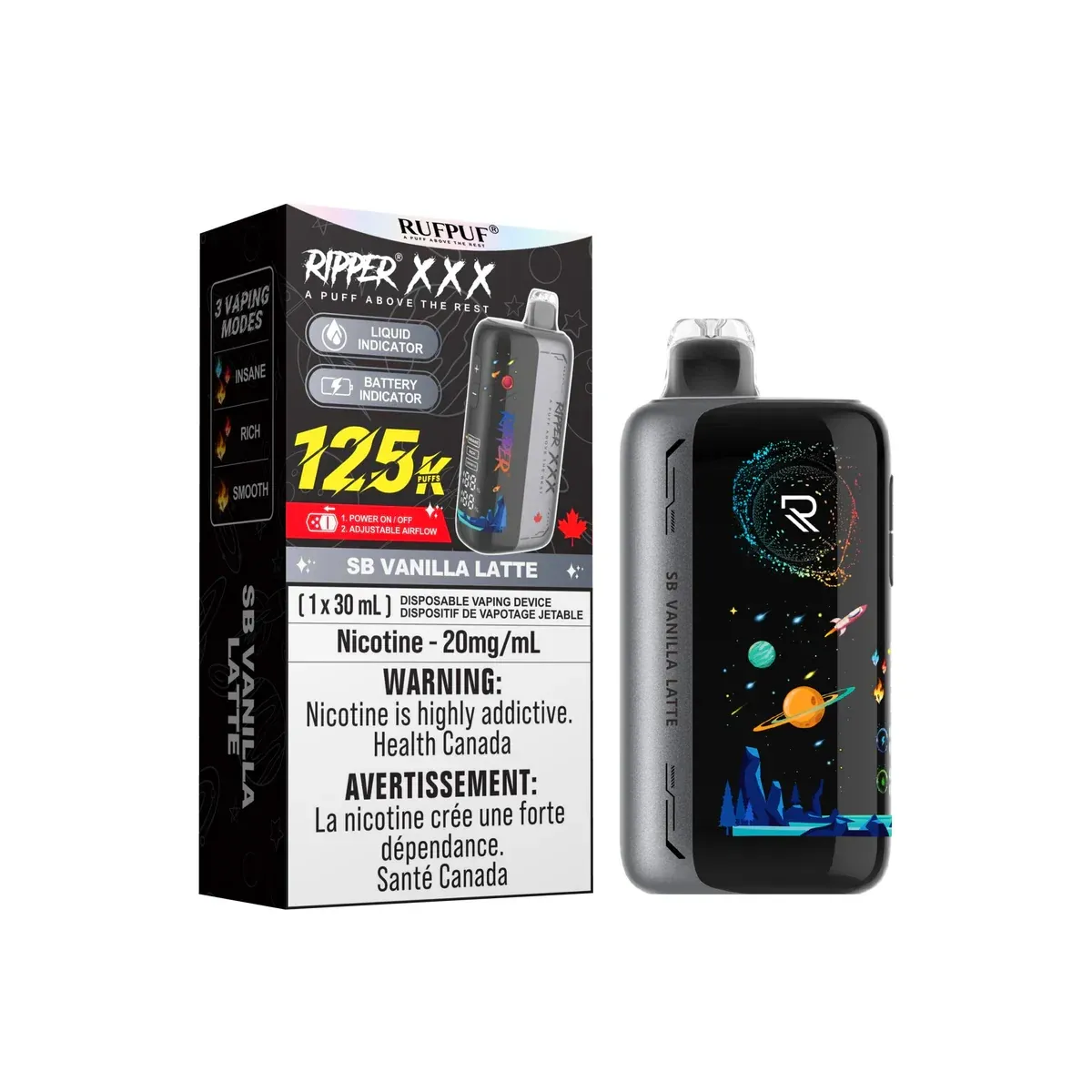 RIPPER XXX 125 K 30 ML (EXCISE AB TAX INCLUDED) - SB Vanilla Latte, 20 mg