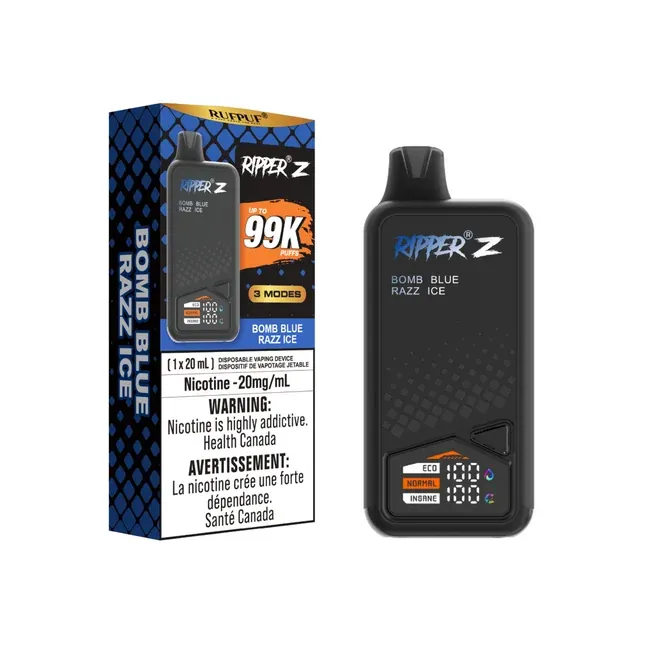 RIPPER Z 99K DISPOSABLE (EXCISE AB TAX INCLUDED) - Bomb Blue Razz Ice, 20 mg