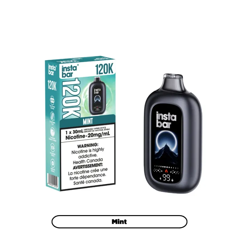 1 nicotine vape disposable Insta Bar 120K Canada pink bongs Best Delta 8 Brands Flavour:Grapplin’ Grape Sour Apple Iced