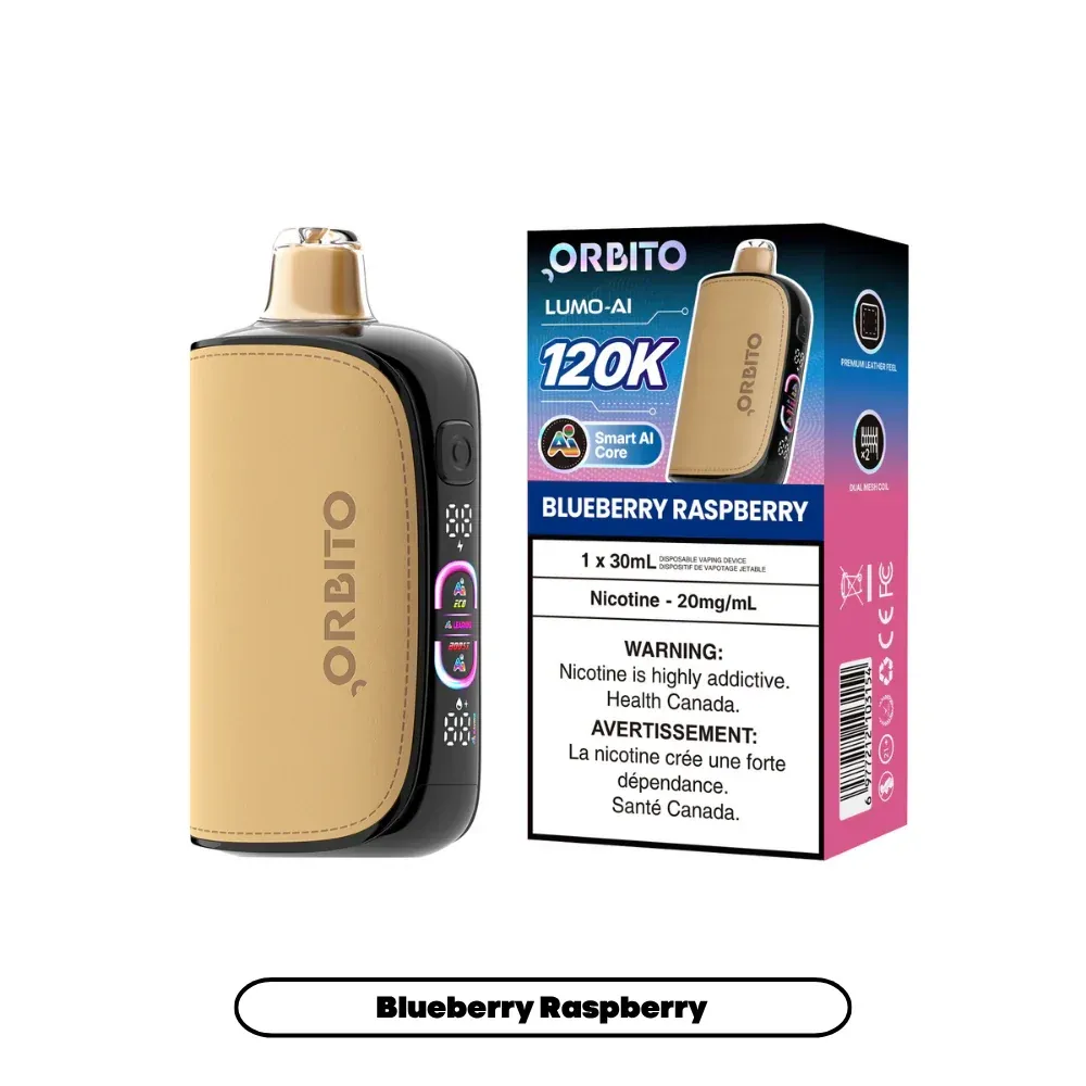 Orbito Lumo AI 120K Disposable Vape 30 mL - Blueberry Raspberry, 20 mg