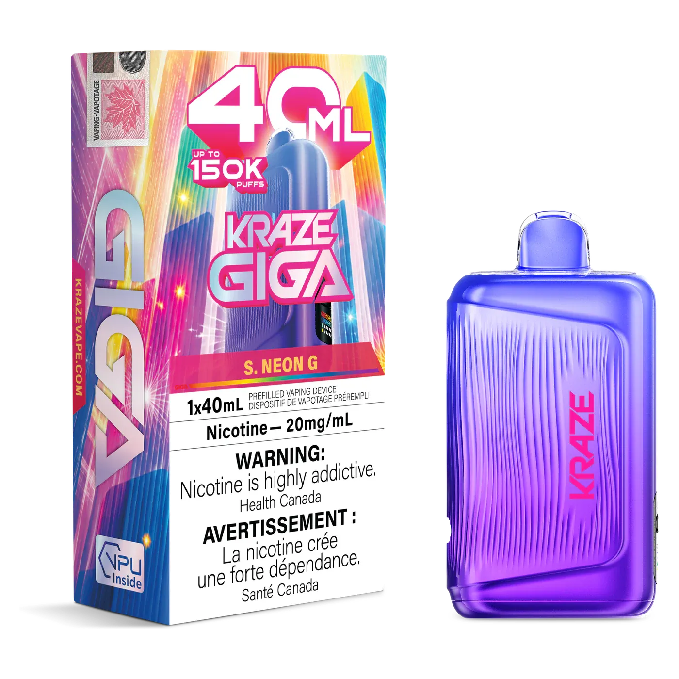 Kraze Giga 150K 40mL Disposable Vape | Capital Vape