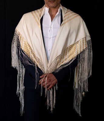Gold stripes large Tallit Limited Edition | Talled con strisce oro