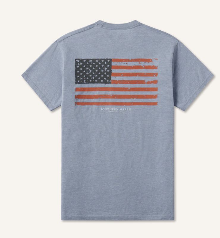 Vintage Flag- Washed Blue