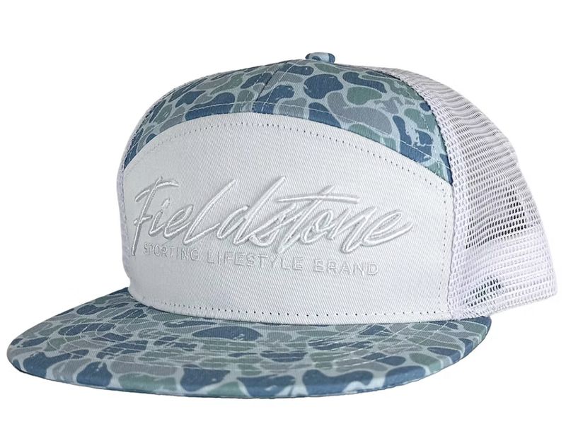 7 Panel Blue backwoods Script Hat